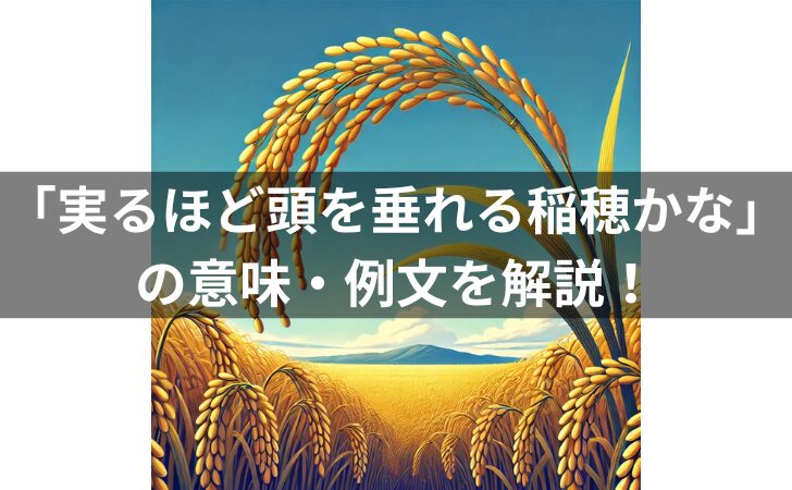 『「実るほど頭を垂れる稲穂かな」の四字熟語・意味・例文・使い方を解説』のアイキャッチ画像