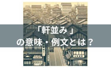 「軒並み 」とは？意味・例文・使い方・類義語・由来を徹底解説！