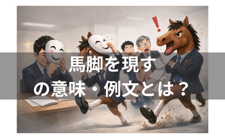 『「馬脚を現す」の意味とは？例文・使い方・類語・由来・英語まで徹底解説！』のアイキャッチ画像